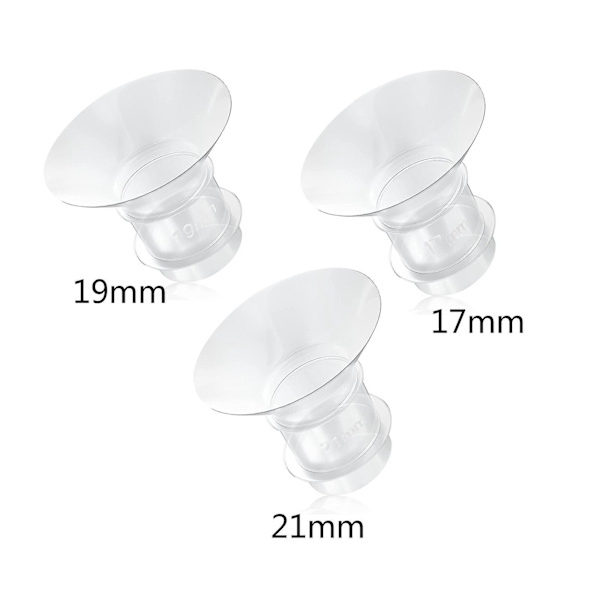 Bröstpumpsskydd (3-pack) - 17 mm, 19 mm, 21 mm mätomvandlingshuvud för reducerad mjölkkoppsstorlek