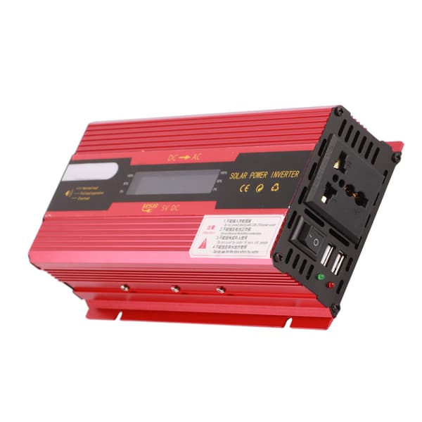1000W Bærbar Inverter Solcelleomformer for Hjem (12V til 220V/LCD)