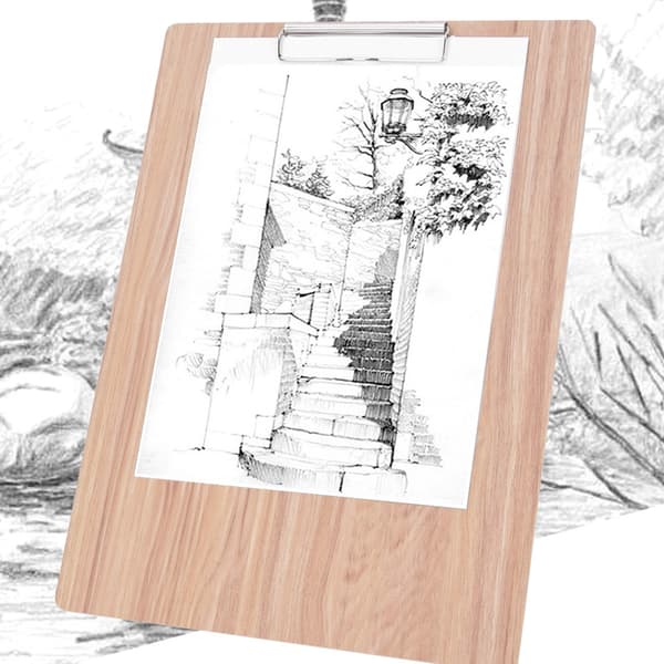 8K Træ Tegne Clipboard Metal Clip Kunst Studerende Tegning Skriveplade