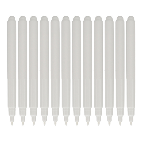 12 stk. vandopløselige penne, vaskbare, falmede vandopløselige penne, syning, broderi, stofmarkering, markør, hvid vandopløselig pen
