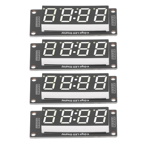 4 sæt 4-cifret digitalt rør LED-displaykort 7 segmenter urmodul TM1637 0,56 tommer hvid MRA041B