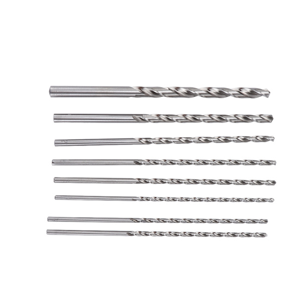 8 st vridborr HSS hålbearbetning metall trä roterande verktygssats 4mm‑10mm extra lång 200mm