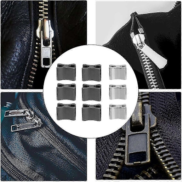 120 Delar Metall Dragkedjehuvud Slider, 4 Storlekar Dragkedja Botten Sliders Fäste Stift, Dragkedja Stopp Reparationsverktygssats