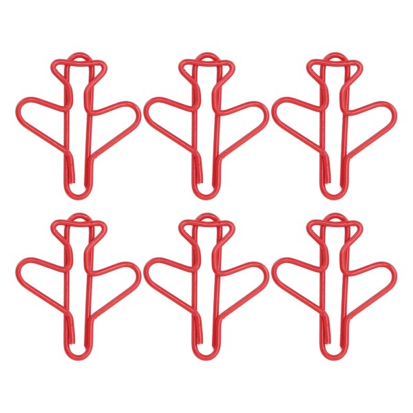 100 stk. flyformede papirclips Rustforebyggende pletteringsproces Sød papirclips til scrapbogskortfremstilling rød
