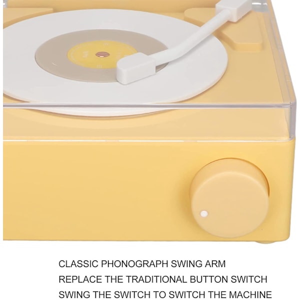 Retro-tyyliinen pyörivä vinyylilevyherätyskellokaiutin, X11 Bluetooth-herätyskellokaiutin 360 asteen stereosoundilla, retro-herätyskello digitaalisella näytöllä, kaiutin DC 5V1A(Ye