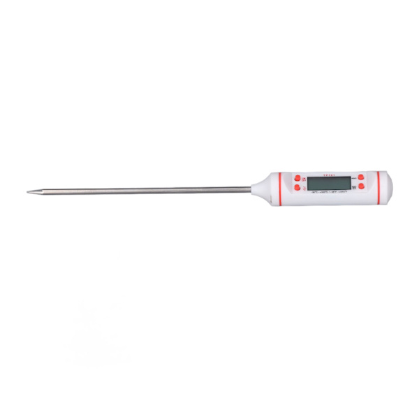 Digital kötttermometer med lång sond omedelbar avläsning mattermometer med stor display för kök matlagning grillning vit