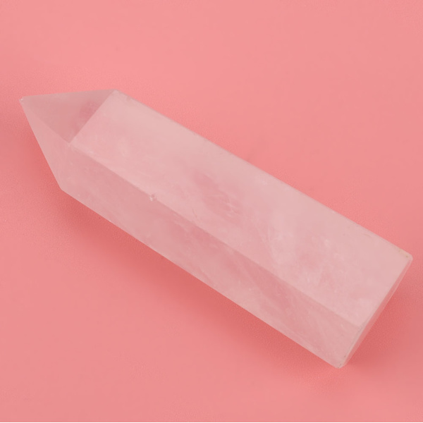 Naturlig fluorit rosa kvarts kristall hexagonal stav för dekoration prydnad (6-7cm)