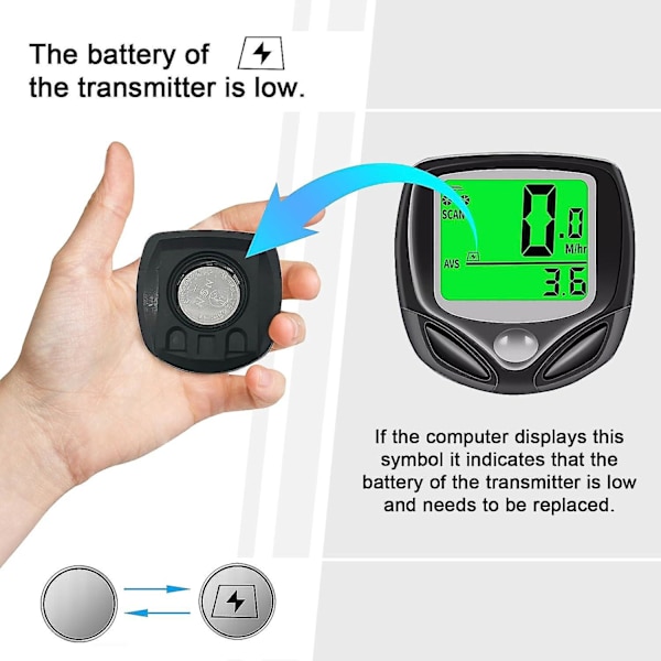 Trådlös Cykelhastighetsmätare och Odometer med LCD-Skärm och Flera Funktioner