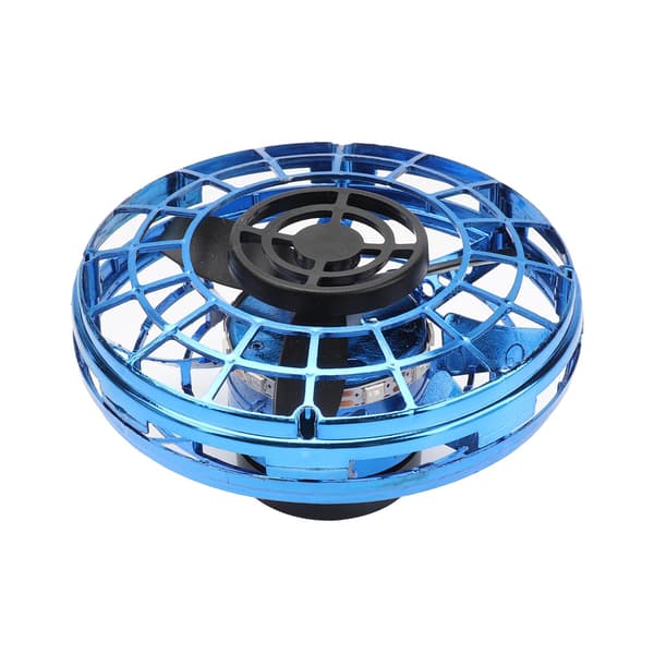 Håndoperert Mini Drone med USB-lading - Perfekt gave til barn og voksne, 360° roterende og skinnende LED-lys Blå