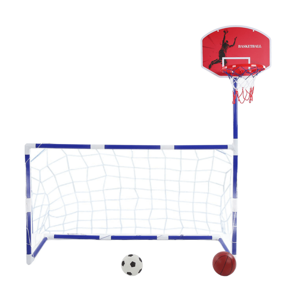 2 in 1 Sports Center Kids Basketball Football Sports Set Children Basketball Hoop Indoors Outdoors Parent Child Interactive Toys