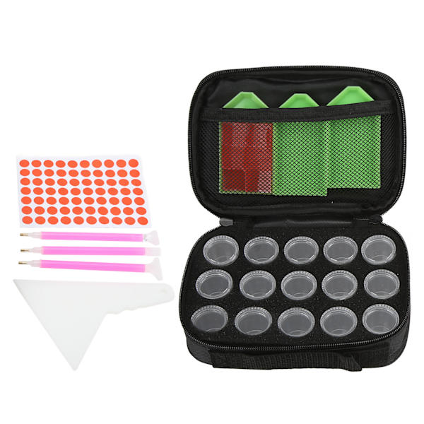 Rhinestone Painting Case 15 Grid Transparent Design Portable Practical Bead Storage Containers Art Supplies