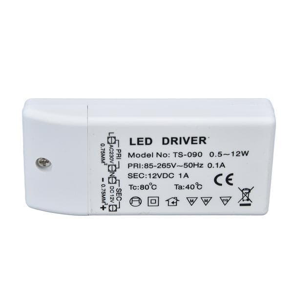 LED-driver 12W 12V DC 1A strømforsyning LED-lampe konstantstrømsdriver strøm AC 85-265V 0.1