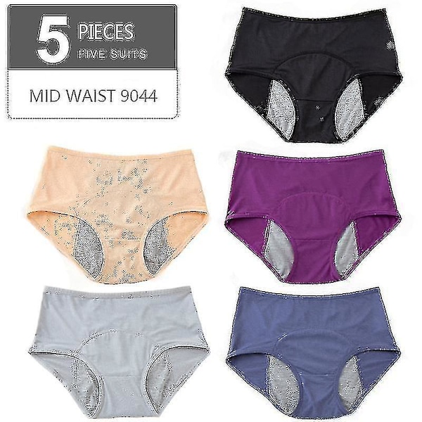 Leak Proof Menstrual Panties for Women, Period Underwear Waterproof Cotton Briefs - Size XL