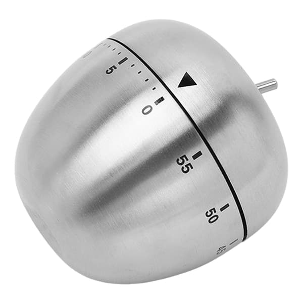 Æbleformet Timer Manuel Roterende Rustfrit Stål Metal Høj Alarm Nedtælling Madlavningstimer til Læring
