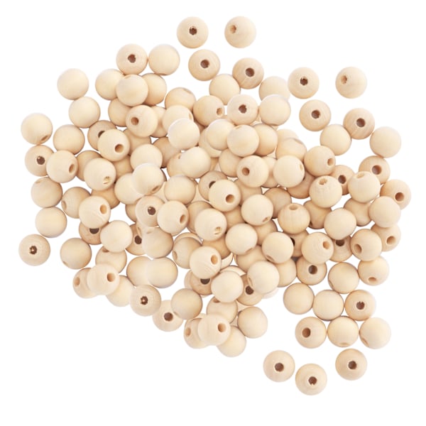 5-pack träpärlor naturliga runda lösa rustika land DIY handgjorda smyckestillverkningsmaterial (naturlig färg 14mm60st)