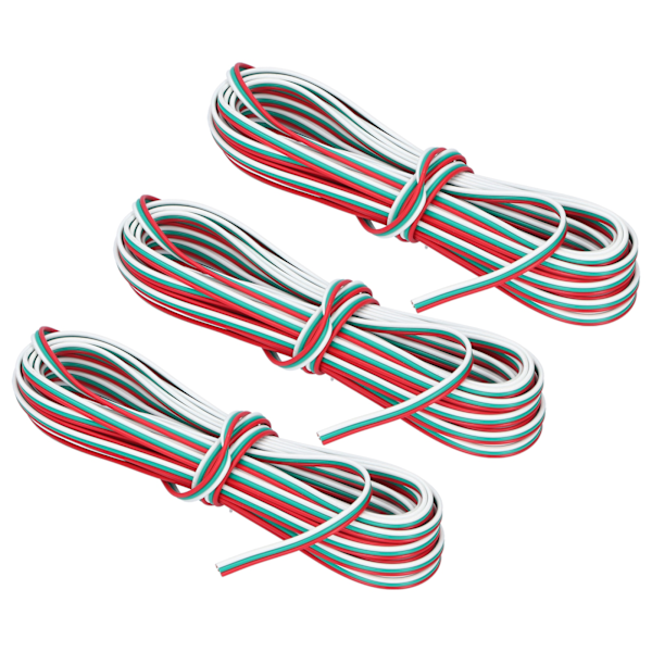 3 st 32,8ft 3-stifts förlängningskabel Ren koppartråd 22# Anslutningskabel för LED-remsa