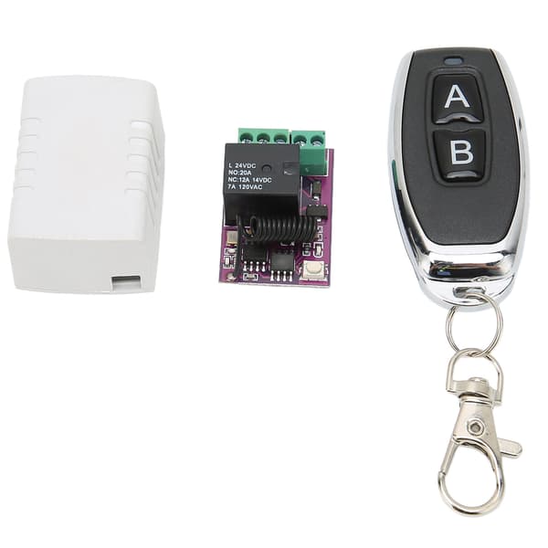Fjernkontrollbryter 1 CH Trådløs RF-mottakerbryter for LED-lamper Motor DIY-funksjon 24V