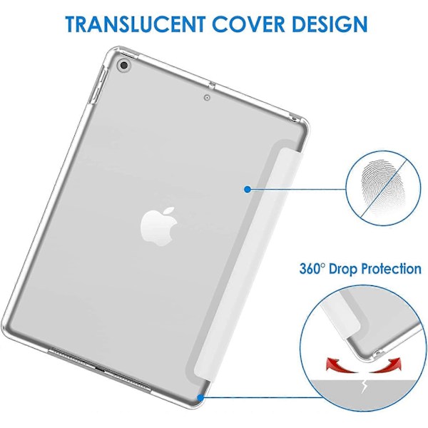 Fodral för iPad 10.2 tum (2021/2020/2019 Modell, 9:e/8:e/7:e Generationen), Skyddsfodral med Auto Sleep/Wake (Vit)