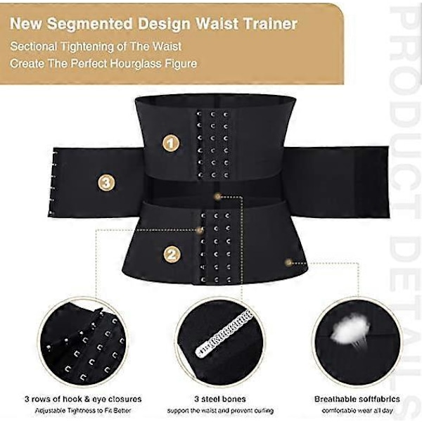 Taljetræner til kvinder, sømløs underbuste, taljekorsetter, justerbar træningsgirdle, timeglasformende body shaper
