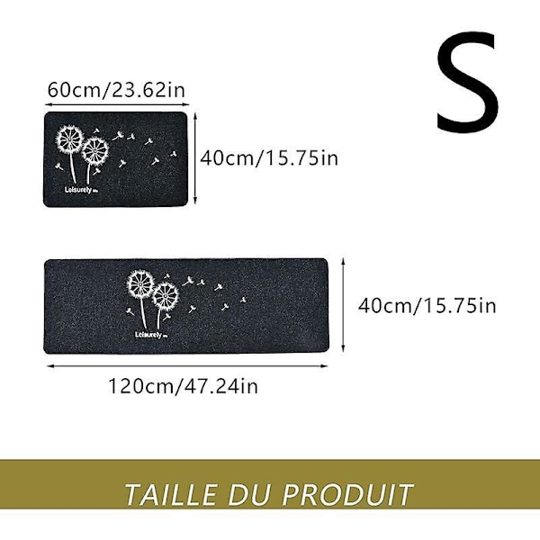 2-pack Halkfria Köksmattor Absorberande Badmatta Matta för Framför Diskbänk Sovrum Vardagsrum Badrum Anti-Damm Inomhus Dörrmatta (grå), 0.65kg