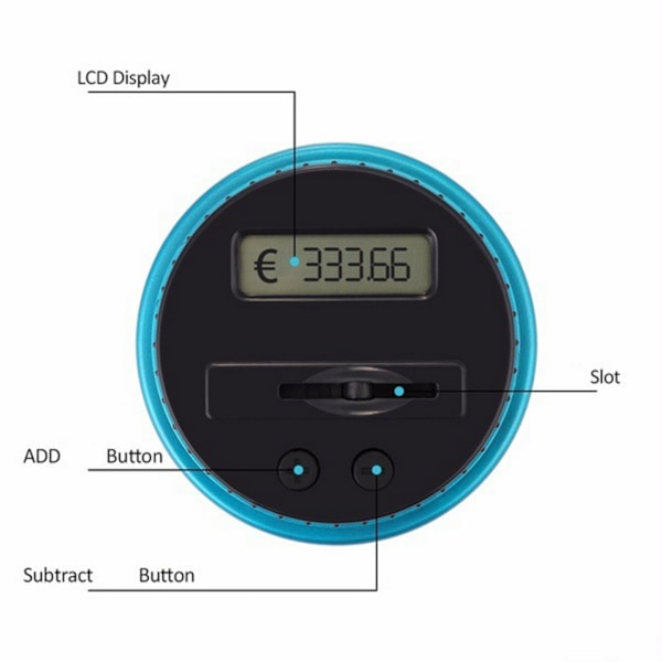 Elektronisk digital myntsparbössa med LCD-display Smart Counter Piggy Bank med nyckellås