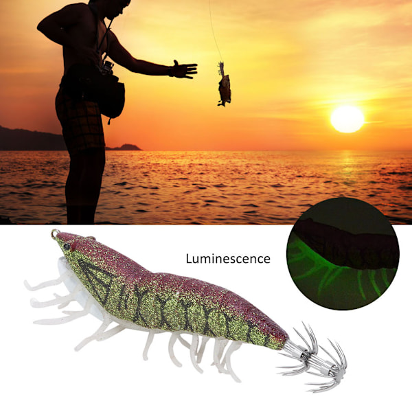3g ABS Luminous Squid Hook Artificial Simulation Shrimp Fishing Lures Baits Fish Tackle Accessories004#