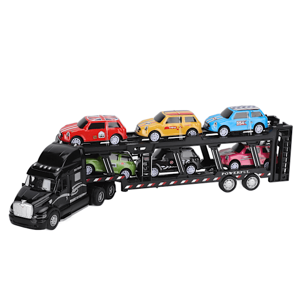 1:48 Biler Transport Lastebil Leke Modell Legering Avtakbar Seks Biler Barn Transport Kjøretøy Simulering Modell for 3 År Gamle + (Svart )