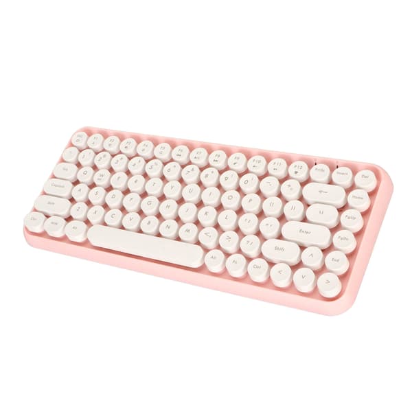 Trådløst Bluetooth-tastatur 84 taster Retro runde tastehætter Tastatur til IOS til OS X til Windows til Android til computer mobiltelefon