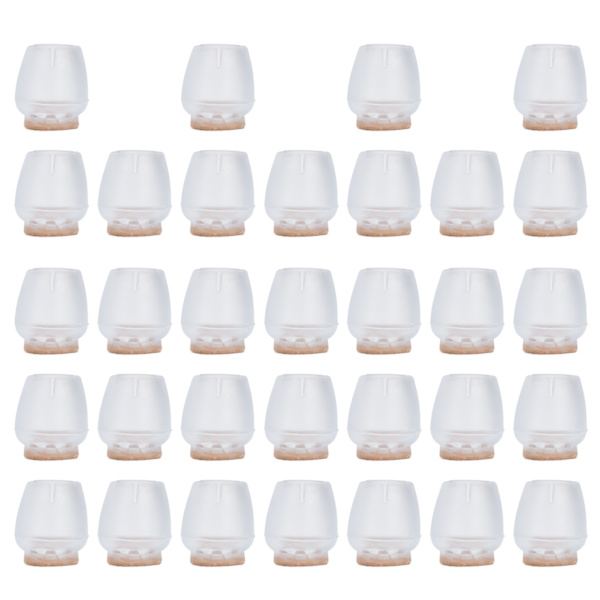 32 st halkfria möbelbensskydd Mute silikonbord stolsbensskydd golvskydd transparent
