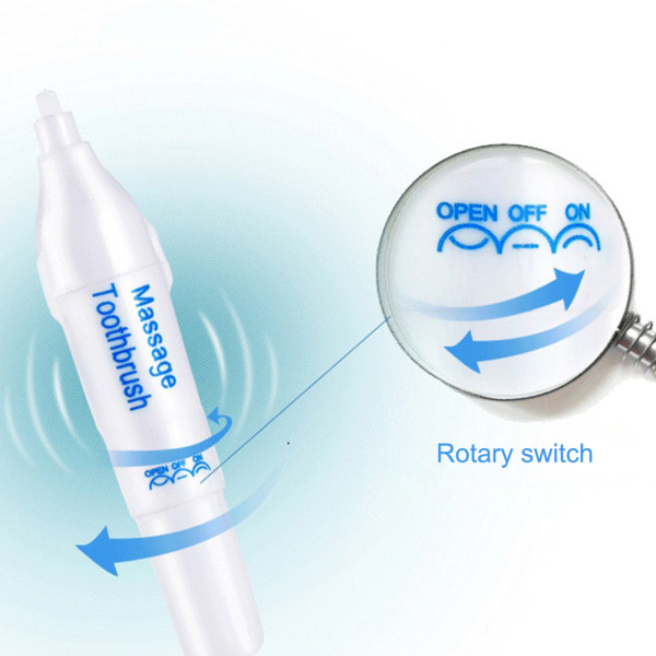 Elektrisk tannbørste Flekkfjerning Skånsom massasje AA batteridrevet elektronisk tannbørste med 3 børstehoder for hjemreise