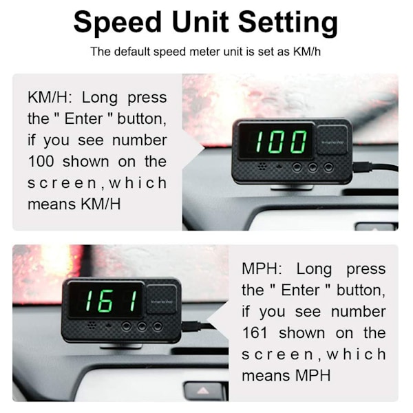 Digital GPS speedometer bil Hud Head Up Display med hastighedsalarm træthedsalarm til køretøj lastbil motorcykel SUV