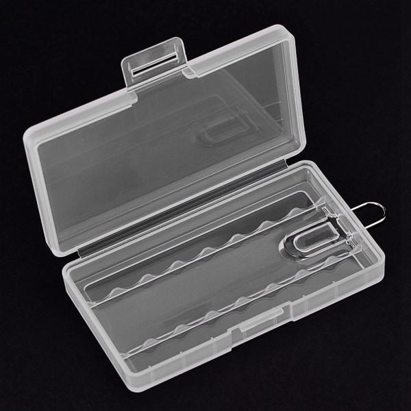 5 STK Bærbar Hard PP Transparent Case Holder Opbevaringsboks til 8 x AAA batterier med krog