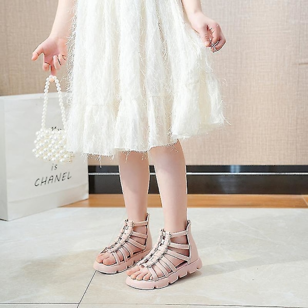 Fashion halkfria romerska flicksandaler30 beige
