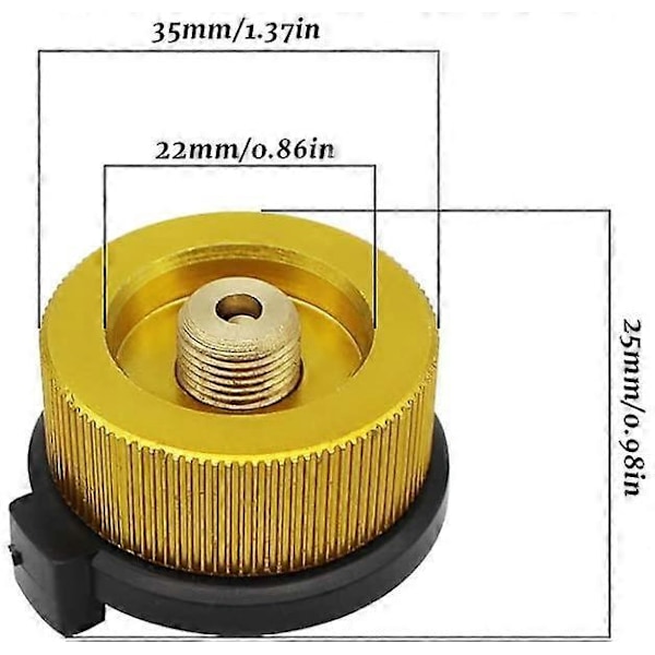 2 st Camping Gas Cylinder Adapter Gas Konverteringshuvud Adapter Munstycksanslutning Gasolspis Ventiladapter för Butanbehållare till Skruv