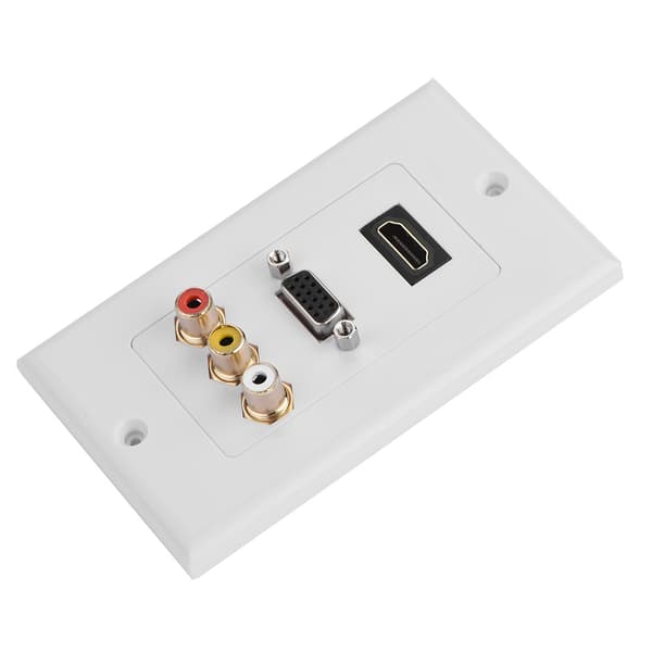 3 i 1 HDMI VGA RCA-porte Multimediepanel Multibeskyttelse Multimedie Vægstik