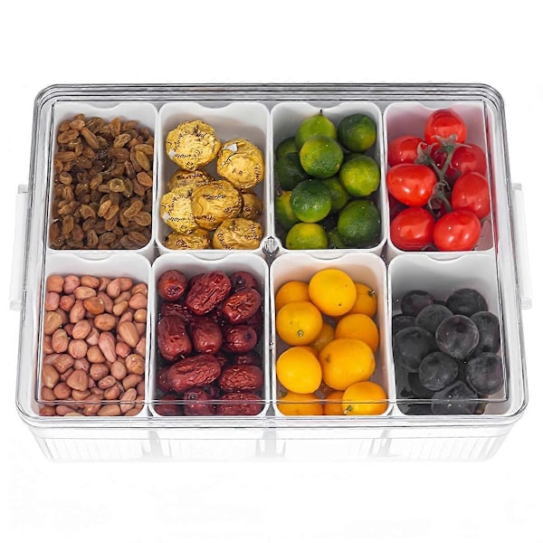 Stor Snackle Box - Delt Serveringsbrett med Lokk Hvit
