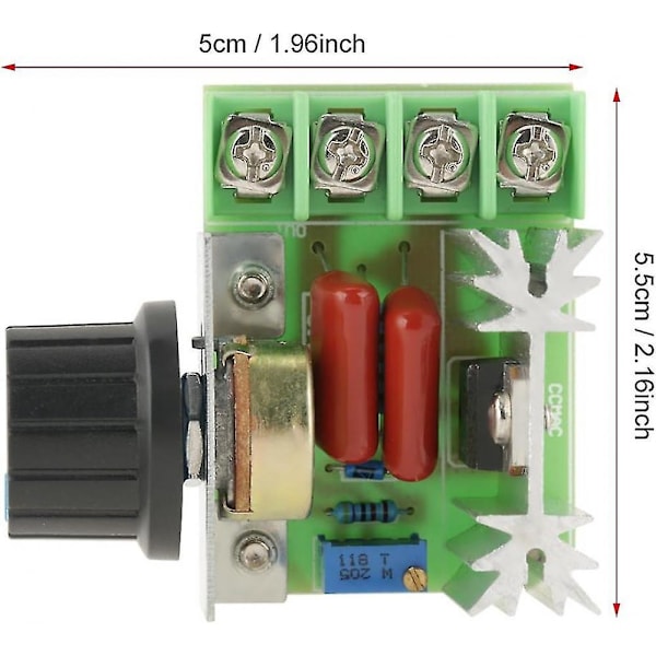 AC Motor Hastighetsregulator Spänningsregulator LED-dimmer 2000W AC 50-220V 25A
