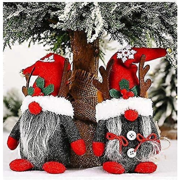 Jule Gnome Plys Elf Dekorationer - Håndlavet Skandinavisk Tomte til Juledekorationer