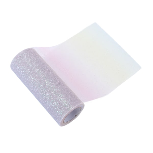 Regnbue Glitter Tulle Lang Fleksibel Utsøgt Praktisk Bred Anvendelse Funklende Tulle til Bryllupsfest Lyseblå Gul