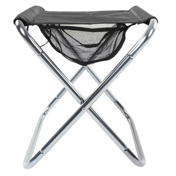 Udendørs bærbar foldestol aluminiumslegering tog maleri camping foldestol plus størrelse sølvgrå