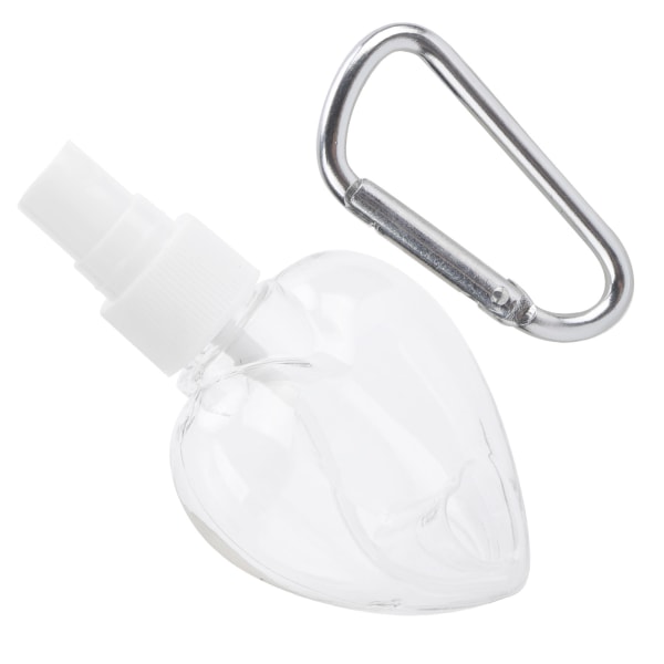 Reis tom sprayflaske med nøkkelring 50 ml transparent hjerteformet plastbeholdere (Buse de pulvérisation blanche)