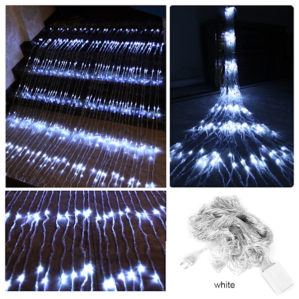 3x3 meter utomhus vattentät 336LED vattenfall ljusslinga bakgrundsdekoration EU-kontakt 220V vit