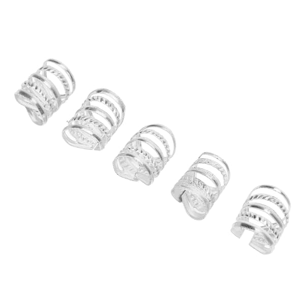 5st Vårhårpärlor Metall Retro Stil Skägg Dreadlocks för Bröllopsfest CosplaySilver