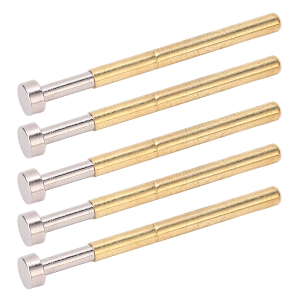 100 stk. Pogo Pin Fladt Hoved Fjeder Test Probe Messing Materiale 2,36 mm/0,1 tommer rørdiameter 34 mm/1,3 tommer PCB testprober
