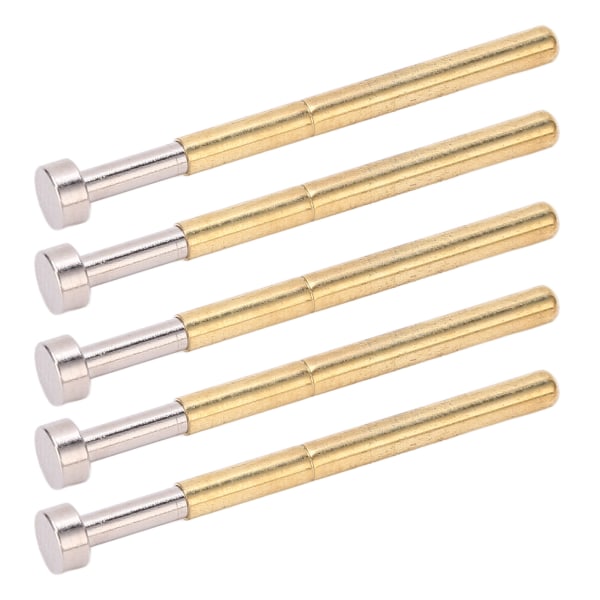100 stk Pogo Pin Flat Head Fjær Test Probe Messing Materiale 2,36 mm/0,1 tommer rørdiameter 34 mm/1,3 tommer PCB testprober
