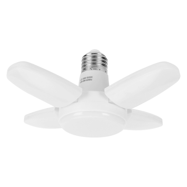 E27 LED Garage Light 38W Deformerbar Foldbar Loftslampe Dekoration 85V-265V Hvid