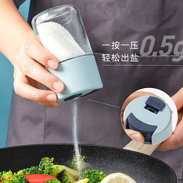 Trycktyp Salt Shaker Kryddburkar med lock Tät Dammsäker Kryddburk Glasflaska Köksredskap