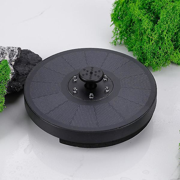 Oppgradert solfontenepumpe - 3W glasspanel, innebygd batteri, fuglebad, dam, basseng, akvarium, utendørs
