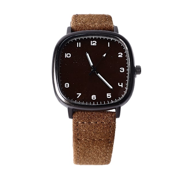 Herre Quartz Ur Quadrate Formet Nøjagtig Tid PU Læderrem Ur Til Daglig Brug Kaffe
