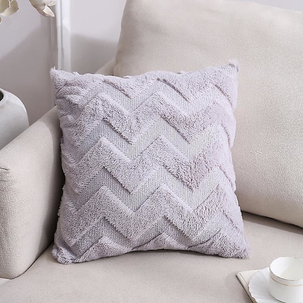 4 Kunstige Ull Putetrekk 45*45cm Gårdsdekorasjon Fløyel Sofa Putetrekk